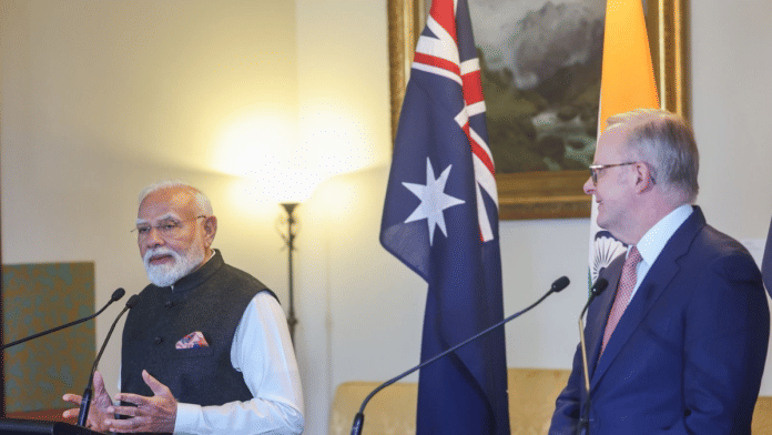 Prime Minister Narendra Modi with his Australian counterpart Anthony Albanese in Melbourne | X/@narendramodi