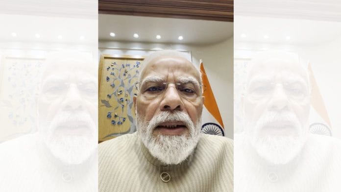 A grab from PM Modi's video, which was briefly removed | Facebook