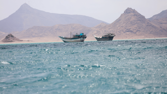Representational image. | Boats float near the coast of Bab el-Mandeb, Yemen, on 2 April 2026. | Reuters