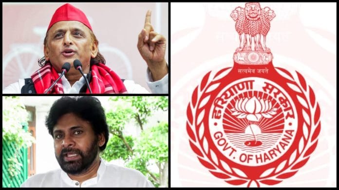 Akhilesh Yadav (top) and Pawan Kalyan | ANI