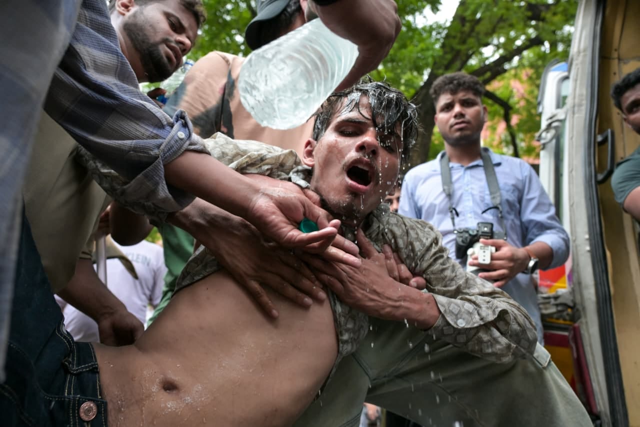 A protester who got caught in tear gas action during the CJP march to Parliament | Praveen Jain | ThePrint