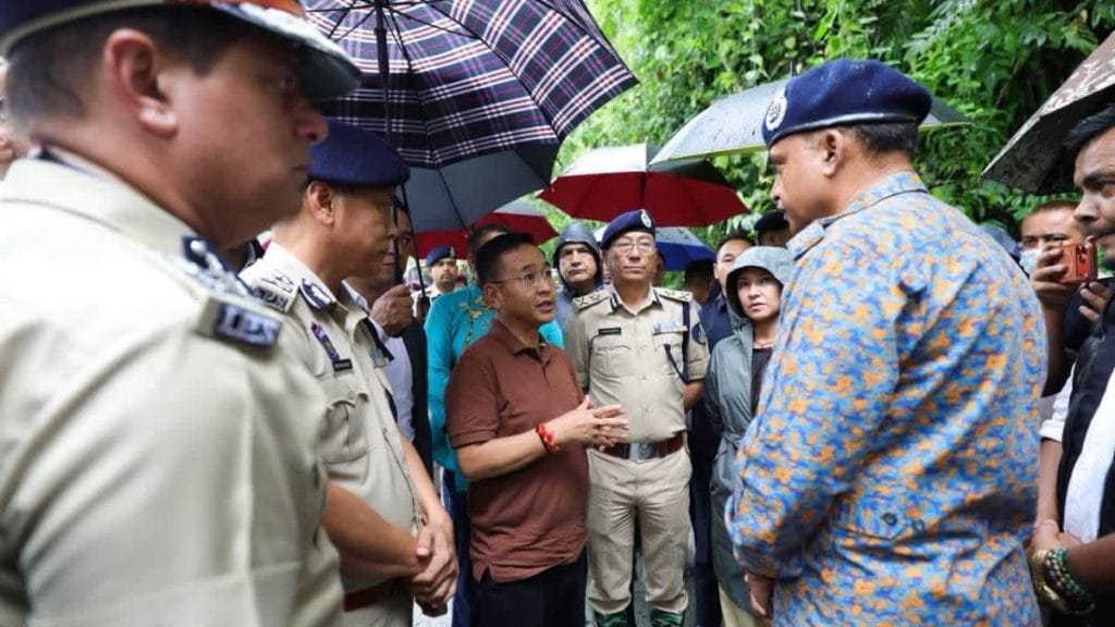 Chief Minister Prem Singh Tamang conducted a joint inspection at the under-construction tunnel of the NHPC Teesta Stage VI Hydroelectric Project in Namchi District | Source: X, @PSTamangGolay