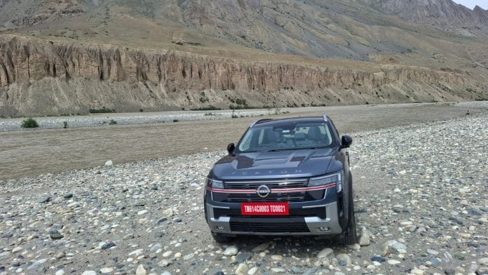 The headlight design of Nissan Tekton mimics that of the famous Nissan Patrol, the company’s large offroader | Kushan Mitra, ThePrint