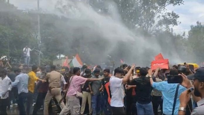 Bihar Police use water cannons to disperse the crowd | By special arrangement
