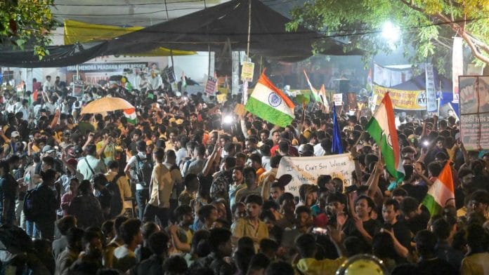Protests erupted in New Delhi early this month after the satirical CJP launched a movement at Delhi’s Jantar Mantar over NEET paper leaks | Praveen Jain, ThePrint
