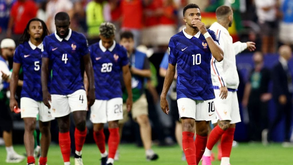 Kylian Mbappe of France looks dejected after the match as France are eliminated from the World Cup | Lee Smith | Reuters