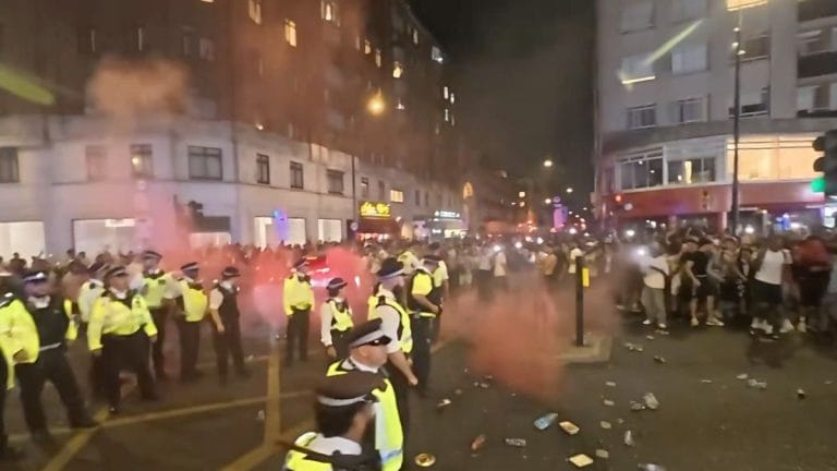 Chaos erupts in London after France beat Morocco in the World Cup
