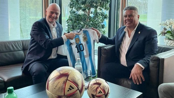 FIFA President Gianni Infantino and AFA President President Claudio Tapia | Source: AFA