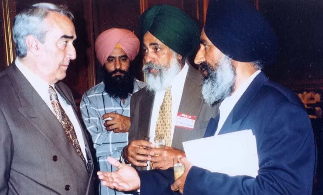 Khalra (left) met Canadian Members of Parliament in Ottawa. His tour of the US and Canada took his allegations to an international audience | Photo: YouTube/Ensaaf
