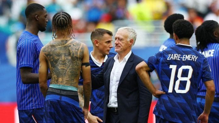 France coach Didier Deschamps looks dejected after the match as France finish fourth place in the World Cup | Carlos Barria | Reuters