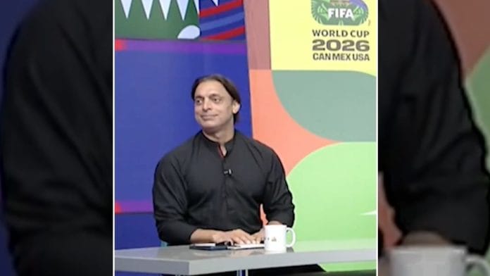 Former Pakistani cricketer Shoaib Akhtar on a FIFA World Cup talk show | Sceengrab from video