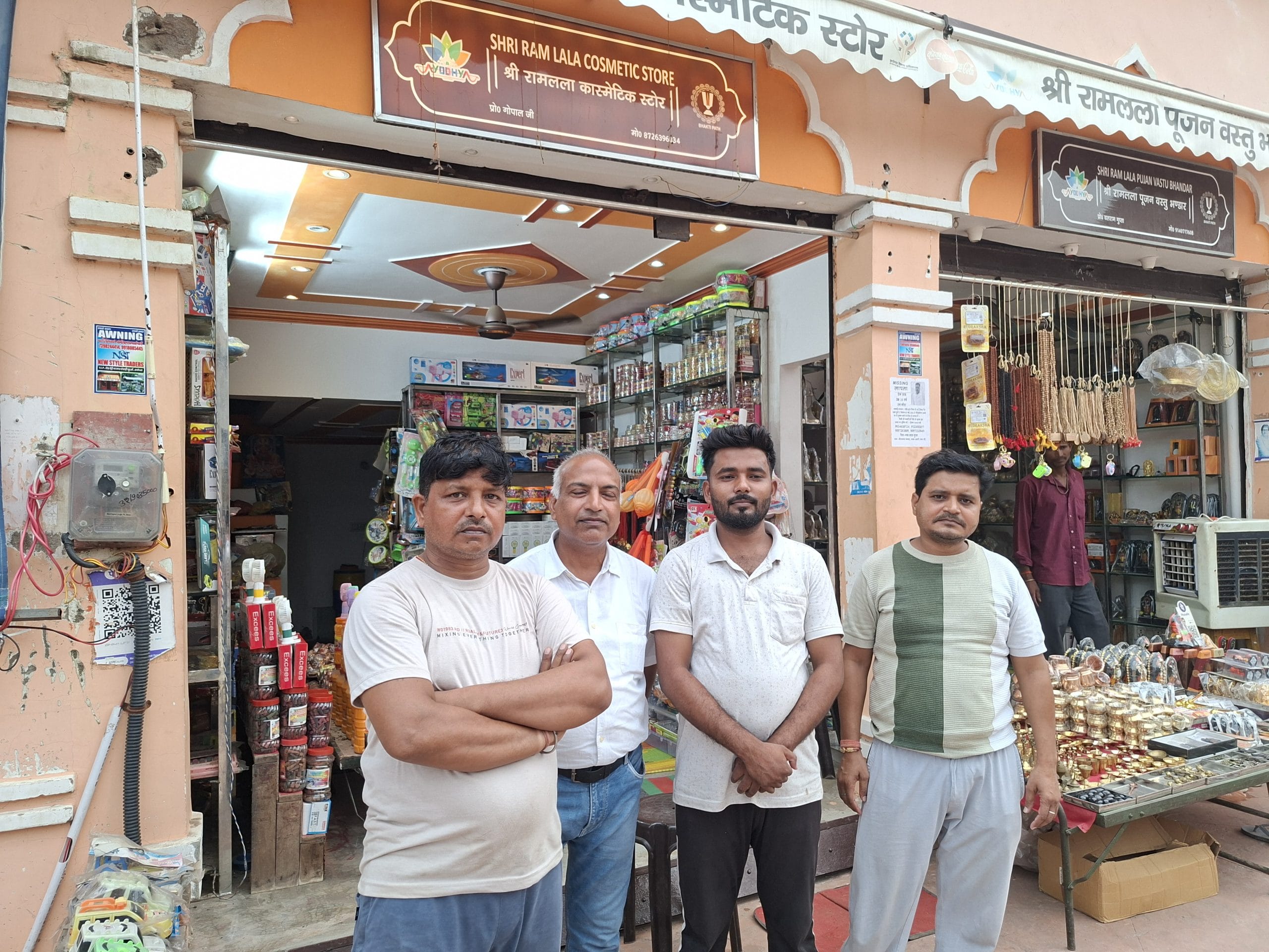 Local traders at Harishchandra Market, just a few hundred metres from the Ram Temple in Ayodhya | Prashant Srivastava | ThePrint