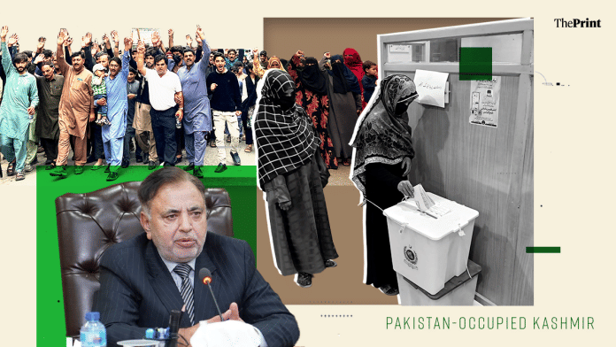 Polling in PoK is being held in three phases | Illustration: Shruti Naithani/ThePrint