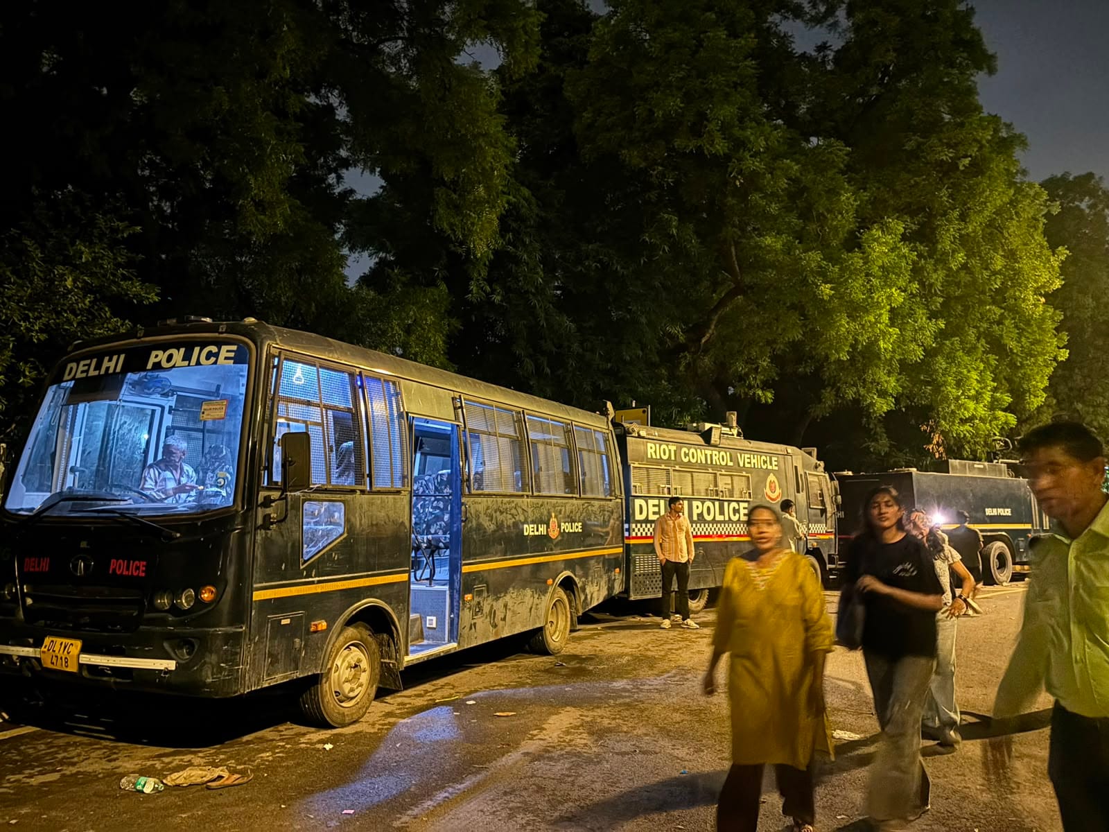 Police vans on standby at Jantar Mantar protest site | Samridhi Tewari | ThePrint