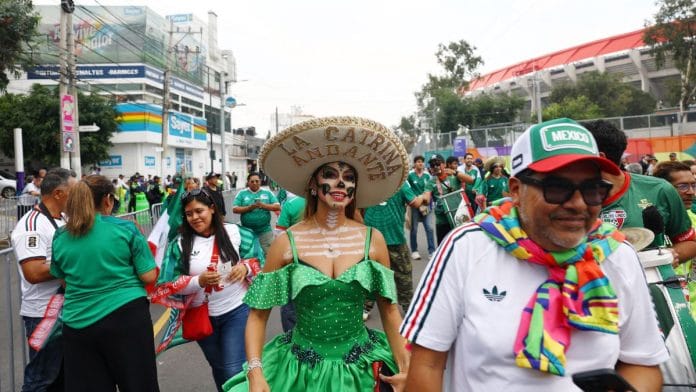 Mexico fans outside the stadium before their match in the FIFA World Cup | Henry Romero | Reuters
