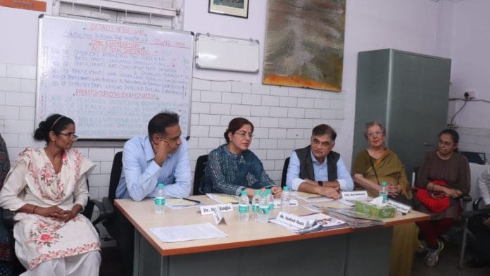 Oncology experts at the media roundtable held by Indian Cancer Society Tuesday in Delhi | Sneha Richhariya | ThePrint