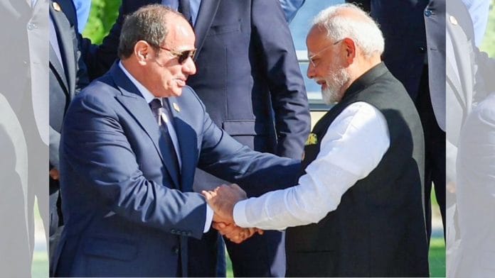 File photo: Prime Minister Narendra Modi with the President of Egypt, Abdel Fattah El-Sisi on the sidelines of the 19th G20 summit in Rio de Janeiro in 2024 | ANI