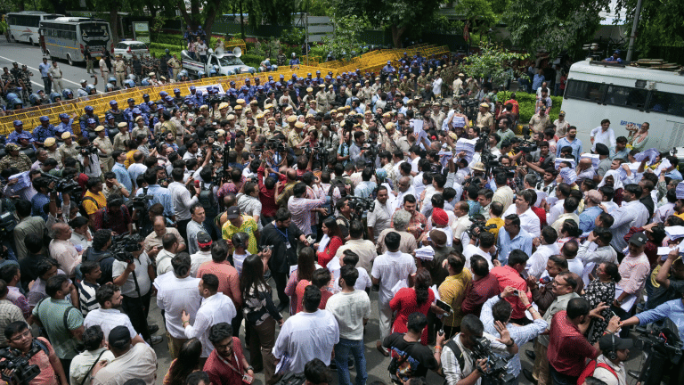 Photos of the Week: AAP’s E20 demonstration, Ranchi protest & the long shadow of NEET