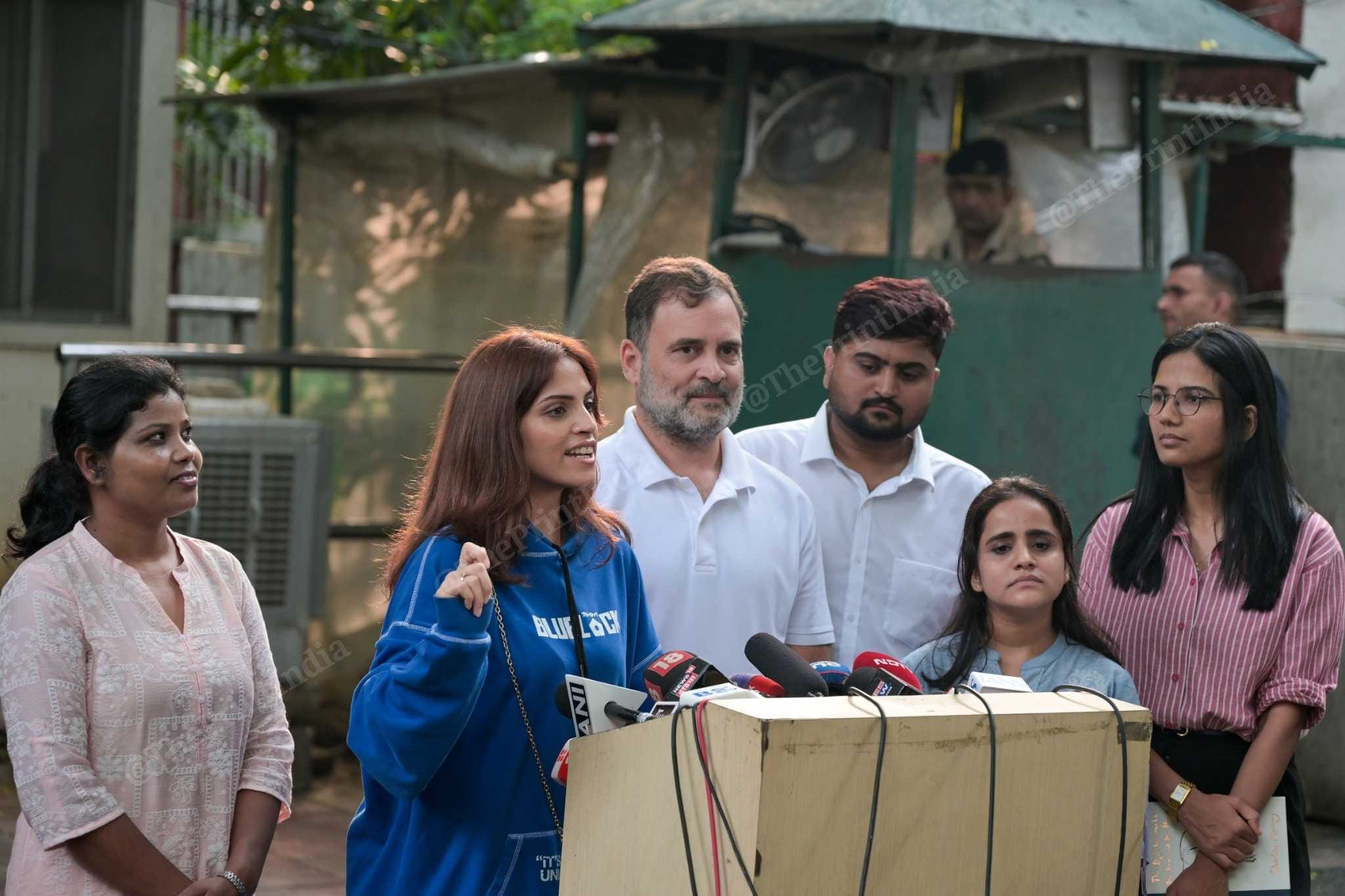 Congress leader Rahul Gandhi addresses a press conference with CJP protestors in New Delhi on 5 August, 2026. | Suraj Singh Bisht/ThePrint