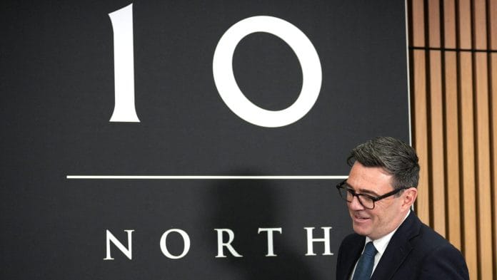 Britain's Prime Minister Andy Burnham arrives for a National Economic Council meeting at No 10 North at Heron House in Manchester, England. | Christopher Furlong/Reuters