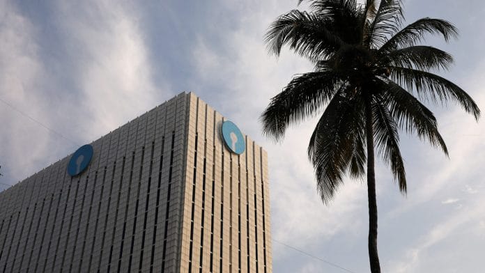 Representative Image | The logo of State Bank of India is seen on the facade of its headquarters in Mumbai, India, April 12, 2023. | REUTERS/Niharika Kulkarni