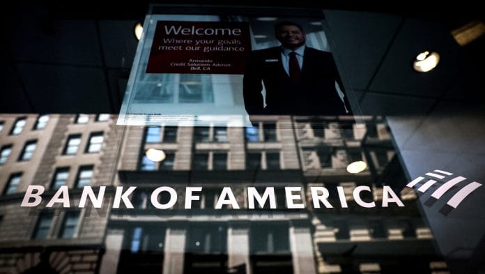 File photo of Bank of America logo as seen on the entrance to a Bank of America financial center in New York City, U.S. | Brendan/Reuters