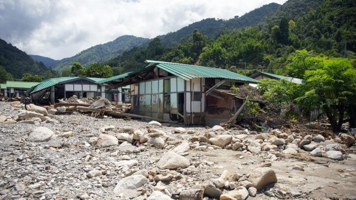 A view of damaged houses in the flood-affected areas in Arunachal Pradesh | ANI