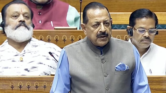 MoS Jitendra Singh in Parliament