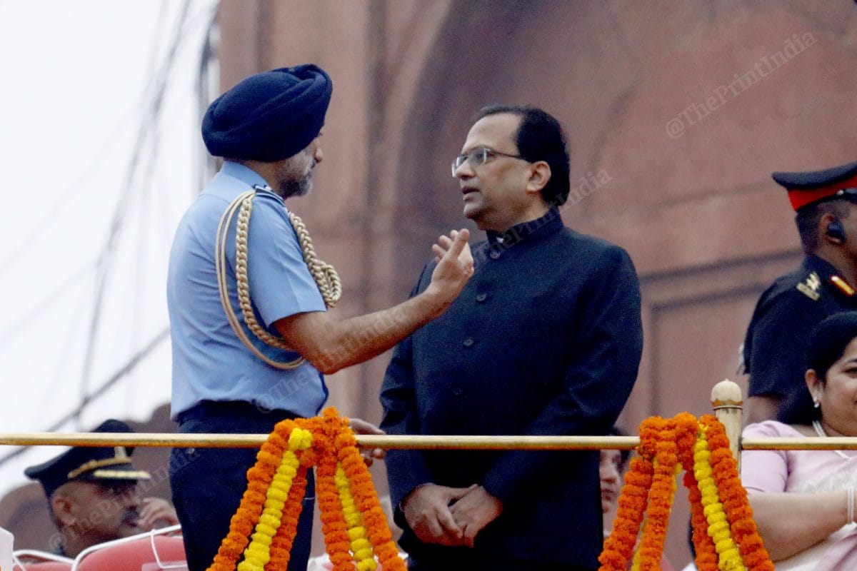 Air Chief Marshal Amar Preet Singh with Home Secretary of India Govind Mohan | Praveen Jain | ThePrint