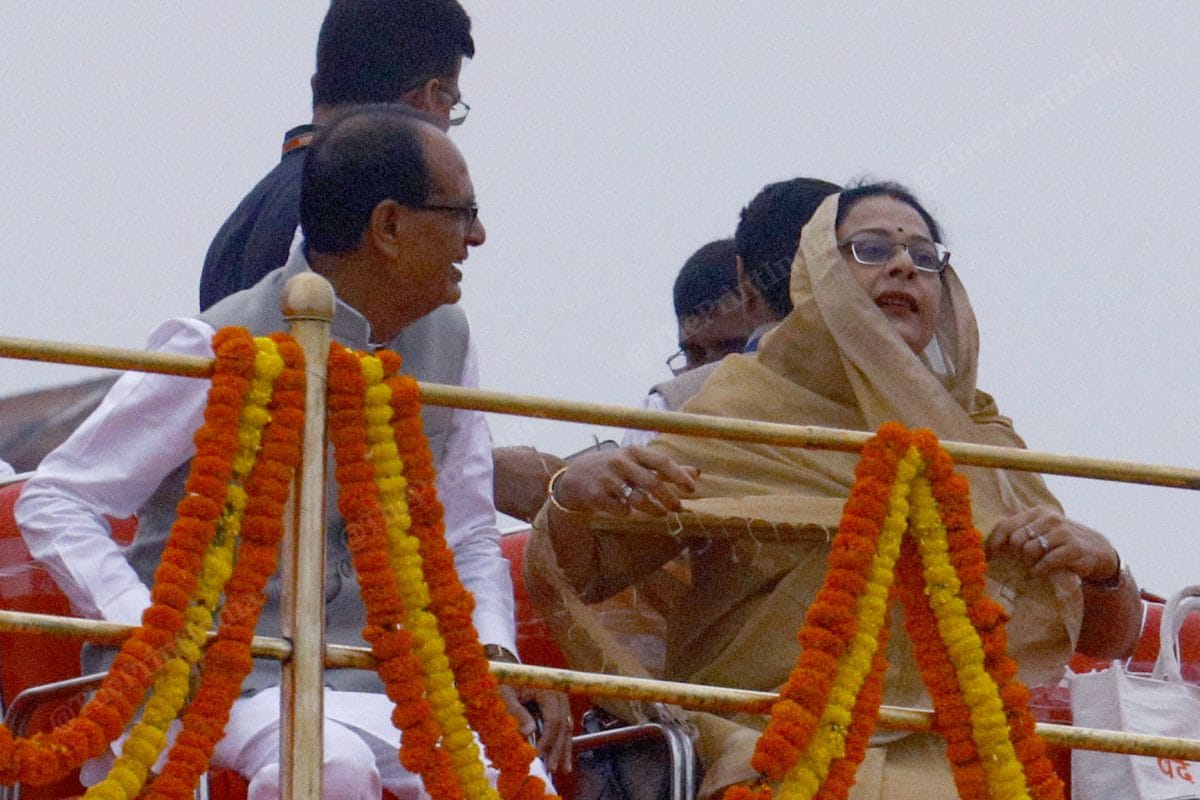 Union Minister Shivraj Singh Chouhan along with his spouse Sadhna singh at Red Fort | Praveen Jain | ThePrint