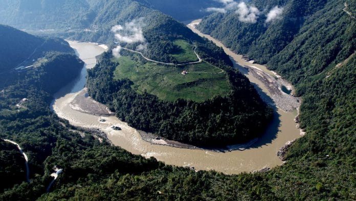 Aerial view of a section of the Yarlung Tsangpo River in Medog County, Nyingchi, Tibet Autonomous Region of China. | Bloomberg