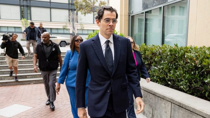 Adam Mosseri, head of Instagram, arrives at court in Oakland on Aug. 25. | Jason Henry/Bloomberg