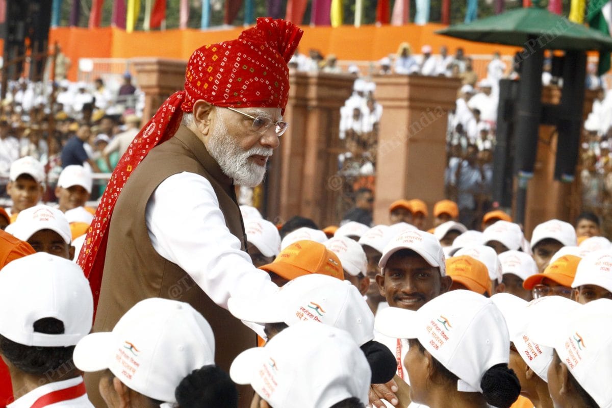 PM Modi interacts with school children's after his speech | Praveen Jain | ThePrint