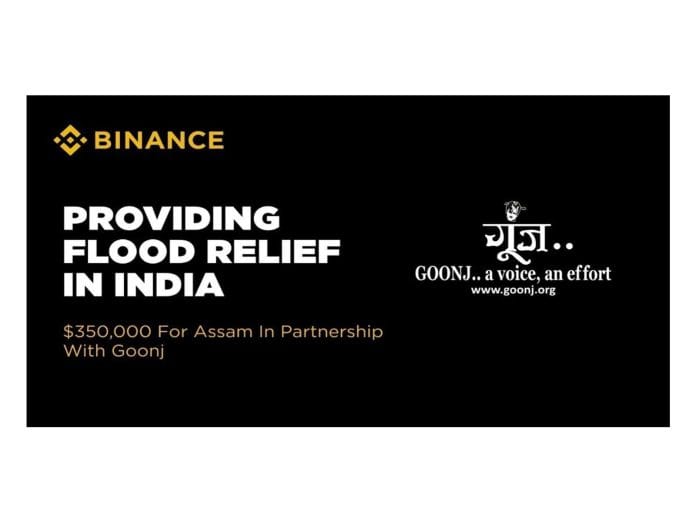 Binance Donates INR 3.3 Crore to Goonj's Rahat Initiative for Assam Flood Relief
