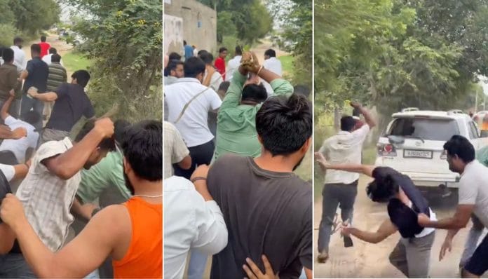 Screengrab of visuals posted by CJP spokesperson Ashutosh Ranka, showing attack on CJP team during Rajasthan school visit | Photo: @AshutoshRanka/X