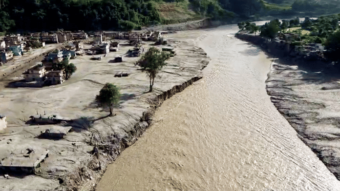 Drone view of flash-flood-affected Devighat area in Nuwakot | ANI