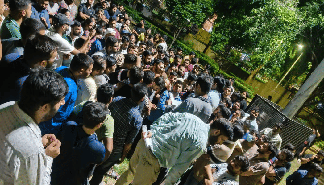 FMGE candidates demand transparency, protest June exam in Delhi's Gautam Nagar