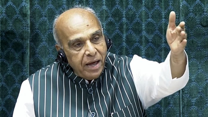 Jagdambika Pal issuing directions form the chair, in the Lok Sabha, on 12 August 2026 | Sansad TV/ANI