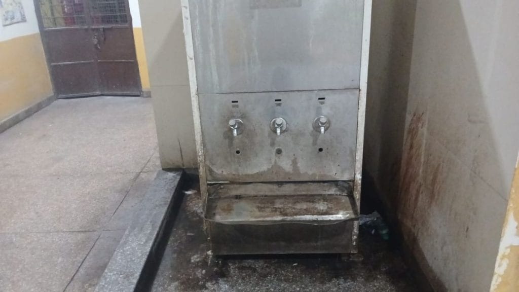 Unfunctional water coolers lie dirty and abandoned at BBMKU. Nootan Sharma | ThePrint