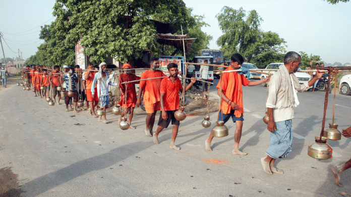 Representational image of Kanwariyas in Prayagraj | ANI