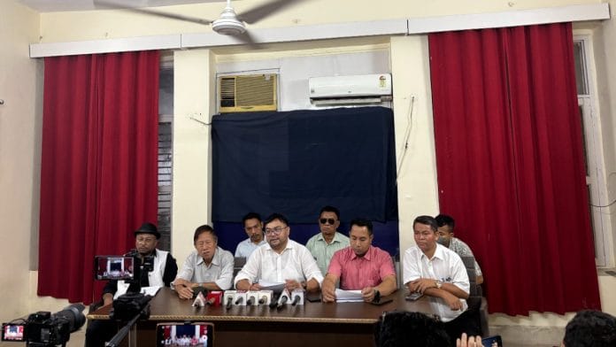 Delegation of 14 CSOs, Kangleipak, and community leaders addressing media at Indian Women’s Press Corps in New Delhi on 25 August, 2026 | Samridhi Tewari/ThePrint