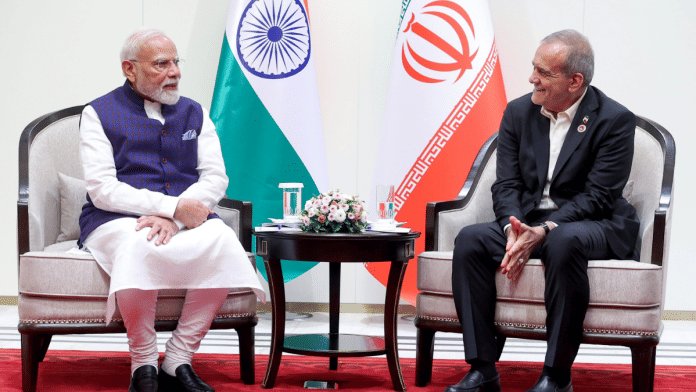 Prime Minister Narendra Modi holds a bilateral meeting with President of Iran, Masoud Pezeshkian on the sidelines of the SCO Summit, in Bishkek on Monday | Narendra Modi Photo Gallery/ANI