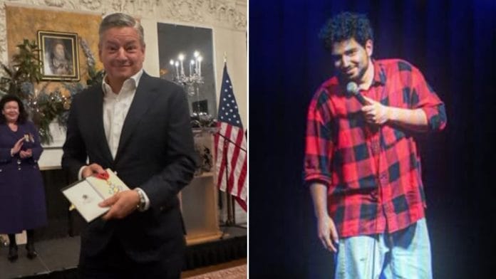 File photo of Netflix CEO Ted Sarandos (left) and comedian Samay Raina | Source: Instagram