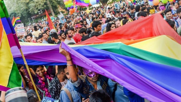 Members and supporters of LGBTQ community during a pride march in Delhi | Atul Yadav | PTI
