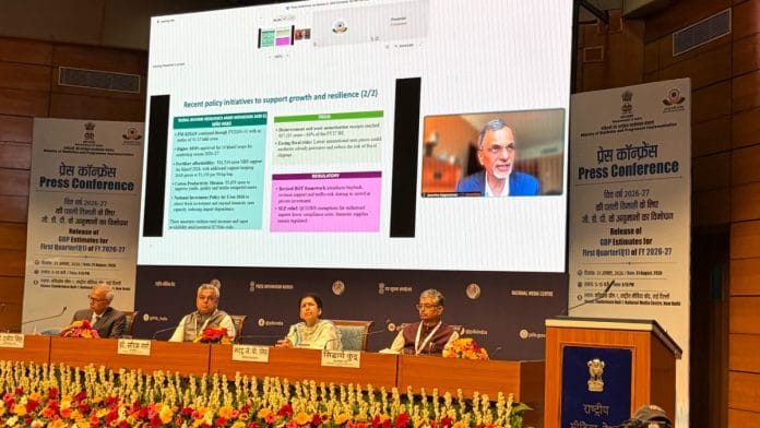 Chief Economic Adviser V. Anantha Nageswaran addressing press briefing virtually on 31 August, 2026 | Udit Bubna/ThePrint