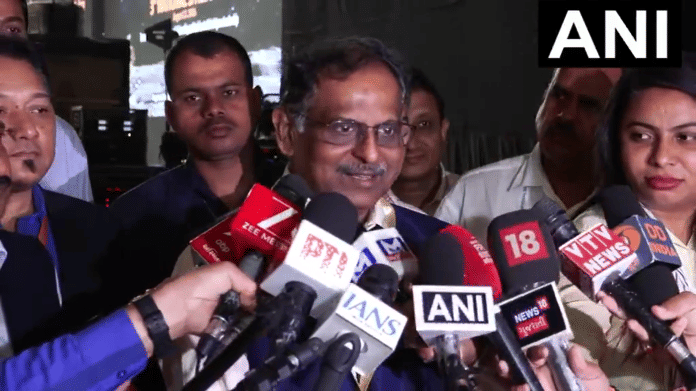 ISRO Chairman Dr V Narayanan speaks to the media in Ahmedabad says India is working towards establishing space station by 2035. Video grab: ANI / X - @ANI