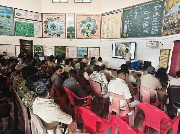 Training of Chikkamagaluru Forest Department staff on elephant behaviour and conflict management | Photo: WWF India