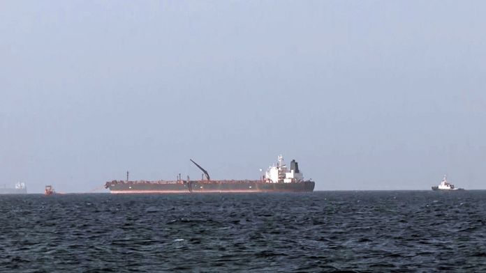 File photo. | Russian oil-laden tanker MT Aqua Titan at the Arabian Sea, about 10 nautical miles (about 18.5 km) off the Mangalore coast, on 22 March 2026. | ANI