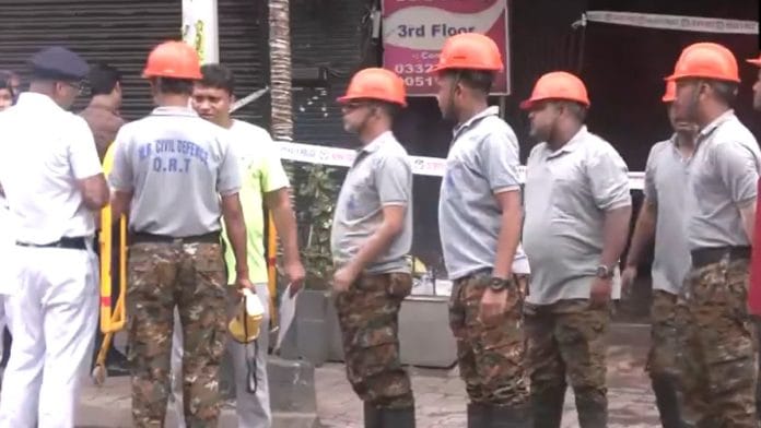 Teams of Police and Civil Defence present at the accident site | Screengrab of X video/ ANI