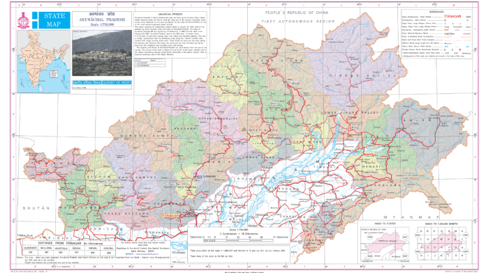 State Map of Arunachal Pradesh | Source: Survey of India